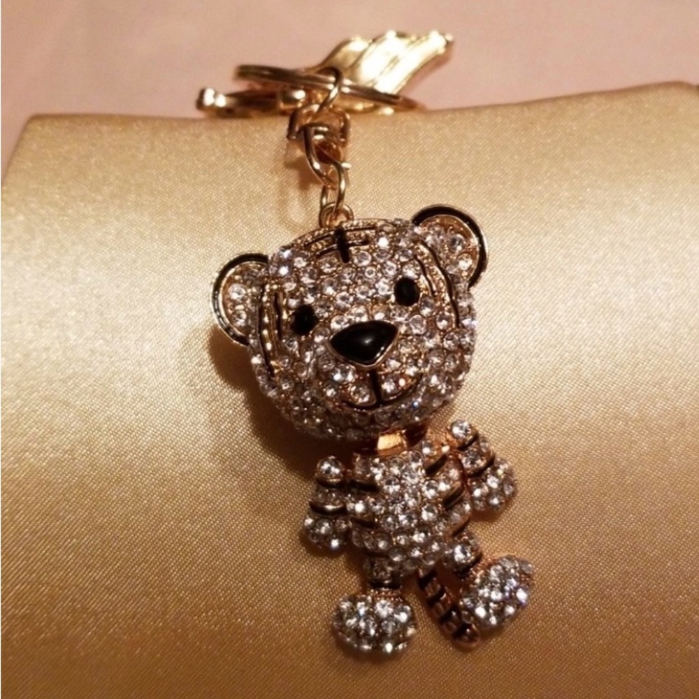 UNBRANDED TIGER Rhinestone Handbag / Purse Charm Accessory Gold - Picture 5 of 12